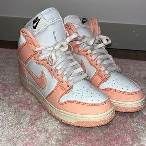 Pink Nike high dunks
